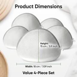 Thijox - 4 Stuks Wasnet voor Beha's en Ondergoed, 160g Sandwichnet, Beschermende Waszak met Ritssluiting voor Kleding, Kleine Waszak voor Sokken en De — thumbnail 3