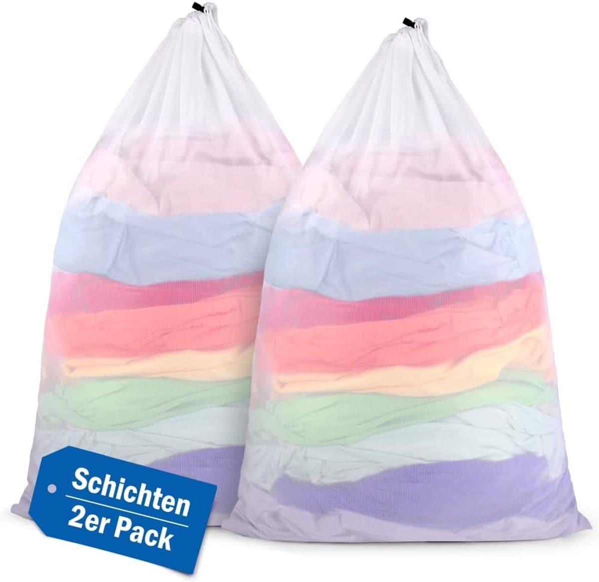 Thijox - Grote Waszakken XXL 60x90 cm - Herbruikbare Wasnetten met Ritssluiting - 2 Stuks - Voor Gordijnen, Donsjassen, Tapijten, Badhanddoeken en Mee — afbeelding 1