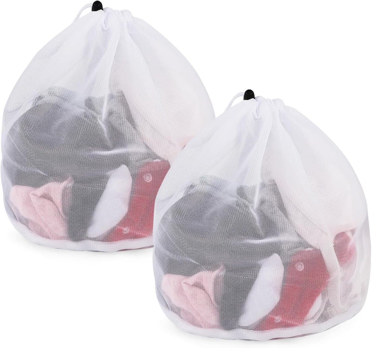 Thijox - 2 Stuks Wasnetten voor Wasmachine 40 x 50 cm - Herbruikbare Mesh Waszakken voor Babykleding, Ondergoed, Sokken en Blouses - Wit Polyester — afbeelding 1