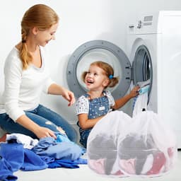 Thijox - 2 Stuks Wasnetten voor Wasmachine 40 x 50 cm - Herbruikbare Mesh Waszakken voor Babykleding, Ondergoed, Sokken en Blouses - Wit Polyester — thumbnail 4