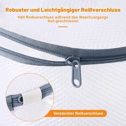 Thijox - 3 Stuks BH Waszak voor Wasmachine, 18 x 20 cm, Herbruikbare Waszakken met Verborgen Ritssluiting, Grijs, Ideaal voor Ondergoed en Sokken — thumbnail 5