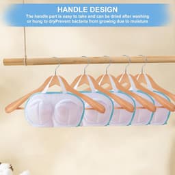 Set van 2 waszakken en 2 wasnetten met rits voor ondergoed, blouses en babykleding - Herbruikbaar en groot formaat met handvatten — thumbnail 2