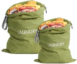 SnelShoppen - 2 Pack Waterdichte Vouwbare Waszakken, Grote Opbergtassen voor Vuile Kleding, Ideaal voor Thuis en Reizen, Scheurbestendig Materiaal, 60 — thumbnail 1