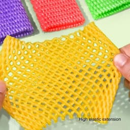 Schuimrubberen netzakjes - Fruit bescherming - Kwetsbare items verpakken - Verdikt PE-gaas - 60 stuks 12x7cm - Multicolor — thumbnail 4