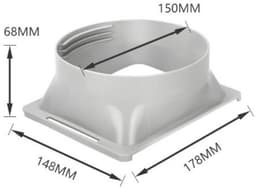 Afvoerkanalen en afvoerpijpen - Koppelstuk Mobiele Airco Afvoerslang - Airconditioning afvoerslang - Verlengstuk van de uitlaatpijp van de airconditioning - Geschikt voor Ø15cm - Grijs — thumbnail 2