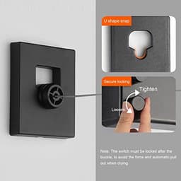 Aan de muur te bevestigen, intrekbare waslijn, voorkomt doorhangen, roestvrij stalen draad, dubbele waslijn, kluis van 4,2 meter voor binnenplaats van hotel (zwart) — thumbnail 4