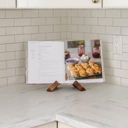 1 stuk - Recepten rek - Platen rek - Platen rek - Boekenrek - Noten rek - Keuken tafel Recepten rek - Platen haak - Stand - Ondersteuning rek - Bruin hout — thumbnail 4