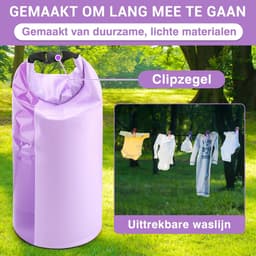 SnelShoppen - Draagbare Waszak Lavendel - Compact en Lichtgewicht Reiswasoplossing voor Kamperen, Backpacken en Onderweg - Ideaal voor Schone Kleding — thumbnail 5