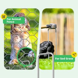 SnelShoppen - Grondankers 150 mm - Roestvrij Staal - 30 mm Diameter - 3 mm Dikte - Voor Tuin, Kunstgras, Onkruiddoek - Pack van 50 — thumbnail 2