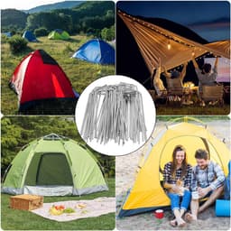 SnelShoppen - Pack van 50 Grondankers U-vormige Grondpennen voor Tuin, Kunstgras, Onkruiddoek, Mulch - Galvanized Staal, Inclusief 50 Ringen en 1 Pomp — thumbnail 5