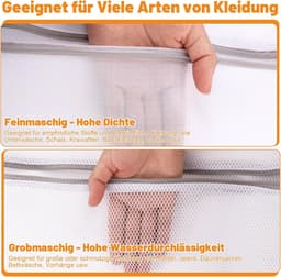 SnelShoppen - 2 x Wasnetten voor Wasmachine 50 x 60 cm, Waszak met Rits voor Kleding, Shirts, Sweaters, Jeans, Ondergoed, Baby Kleding, Bescherming te — thumbnail 5