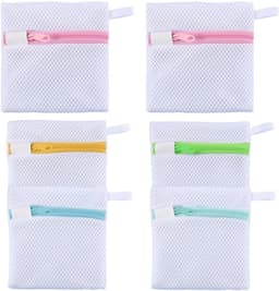 Kleine waszakken set van 6, herbruikbare anti-klevende opbergtassen met ritssluiting voor delicate kleding, ideaal voor thuis en op reis, perfect voor sokken en handschoenen in 5 kleuren — thumbnail 1