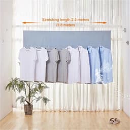 Uittrekbare Waslijn - Droogrek RVS - Kleding Drogen - Verstelbaar en Duurzaam - 9.5 cm Vierkant - Zilver — thumbnail 3