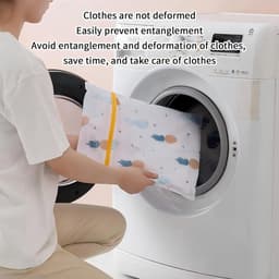 Wasnet – 4 stuks –XL-60*60cm – waszak met ritssluiting – Geschikt voor de wasmachine – Waszak voor lingerie - Reistas - Verpakkingszak - Opbergzak – Reiswaszak – Geschikt voor fijn wasgoed zoals ondergoed, shirts, kousen en bh's — thumbnail 5