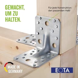 Hoekanker Extra Sterk - Versterkte Hoek - Houtverbindingen Maken - Met Rib - 90x90x65 mm - Verzinkt — thumbnail 3
