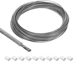 Roestvrijstalen kabel 1,2mm vinylcoating - Waslijn op te hangen - Transparant — thumbnail 1