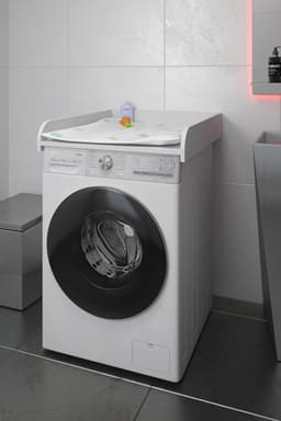 Aankleedopzetstuk Wasmachine - Commode Opzet - Baby Verzorgen - Ruimtebesparend Ontwerp - 71.6 x 63.2 cm - Wit — thumbnail 2