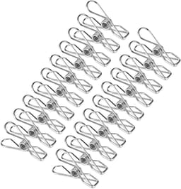 Wasknijpers Roestvrijstaal - Kledingklemmen Clips - Kleding Drogen - Winddicht Duurzaam - 20 stuks - Zilver — thumbnail 1