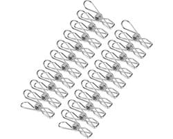 Wasknijpers Roestvrijstaal - Kledingklemmen Clips - Kleding Drogen - Winddicht Duurzaam - 20 stuks - Zilver