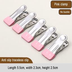 10 stuks kleine wasknijpers, roestvrijstalen wasknijpers, metalen wasknijpers, multifunctionele clips voor het ophangen van kleding, handdoeken of het verzegelen van voedselzakken (roze) — thumbnail 4