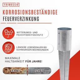 Grondanker Hout - Paalhouder Bodemanker - Schutting Plaatsen - Verzinkt Staal - 101mm x 750mm - Zilver — thumbnail 2