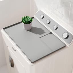 Droger Top Beschermmat - Wasmachine Afdekplaat - Keukenblad Beschermen - Met Pluizenfilter Opening - 66x46 cm - Zwart — thumbnail 4
