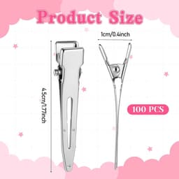 Haarclips Set - Krulspelden Klemmen - Haar Stylen - Gladde Enkele Punt - 100 Stuks - Zilver — thumbnail 4
