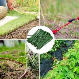 Tuingrondankers - Haringen nietjes - Buiten bevestigen - Roestwerend staal - 15 cm 20 stuks - Groen — thumbnail 5