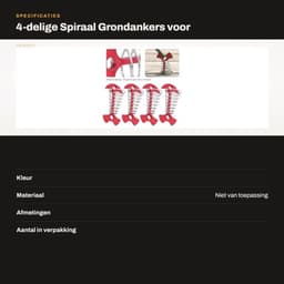 Grondankers 4-delig - Spiraalvormig - Multifunctionele Tentaccessoires - Geschikt voor Houten Platforms - Aluminiumlegering/Roestvrij Staal - 7.7x3.6cm - Tentpalen — thumbnail 3