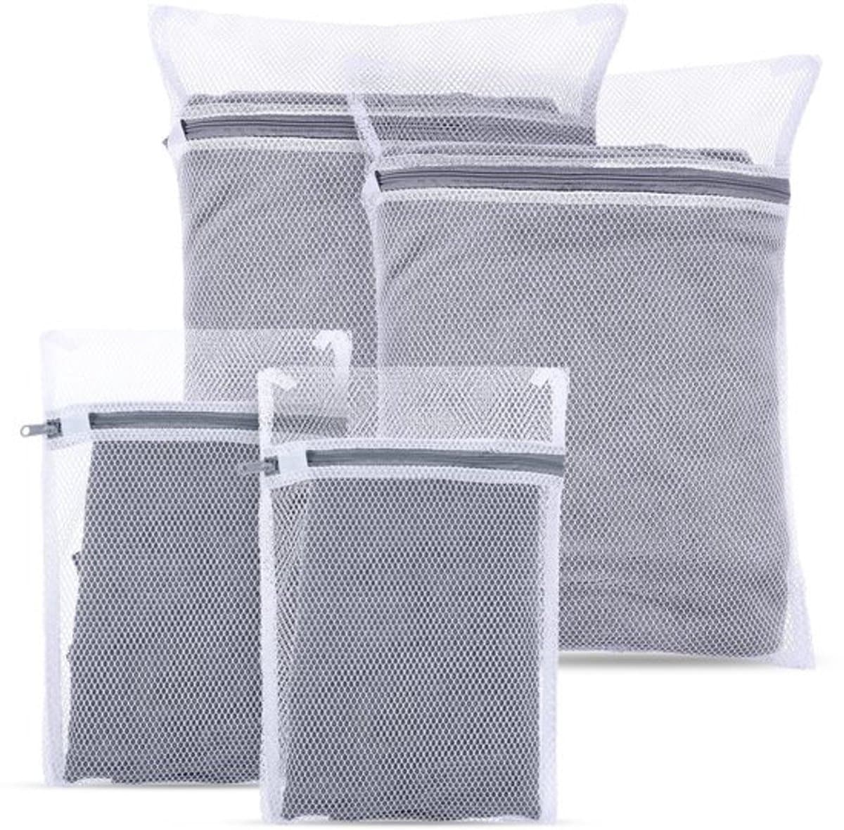 Waszak - 4 Stuks - Mesh Waszakken met Rits - 30 x 20 cm / 40 x 30 cm - Ondergoed / Bh's / Sokken - Duurzaam Polyester - Bescherming tegen Verkleuren - Wasmachinezak — afbeelding 1