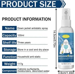 Antistatische spray voor kleding, textiel, meubels en auto - 100ml, vermindert statische elektriciteit — thumbnail 5