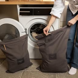 SnelShoppen - Luxe biologische katoenen reiswaszakken set van 2 - grote en kleine afmetingen in houtskoolgrijs - koolstofneutraal voor vuile kleding t — thumbnail 5