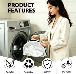 Wasnetten voor Schoenen en Lingerie, 35 x 22 x 21 cm, Duurzame Beschermzakken met Rits voor Wasmachine, Droger en Opslag, Set van 2, Ideaal voor Sneakers en Delicate Kleding — thumbnail 2