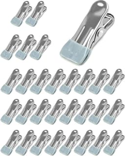 30 Stuks RVS Kledingknijpers zonder Merktekens, Antislip Clips voor Sokken, Handdoeken en Voedselverpakking (Grijs) — thumbnail 4
