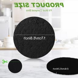 Ronde Actieve Koolstoffilters voor Compostbakken - Geurfilter voor Keukenafval en Etenresten - Set van 4 Stuks — thumbnail 5