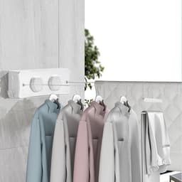 Intrekbare Waslijn - Drooglijn Binnen Buiten - Kleding Drogen - Voorkomt Doorzakken - 42 Meter Uitschuifbaar - Wit — thumbnail 3