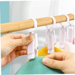 Kunststof Kledinghanger Clips - Washaken Ophangclips - Spullen Ophangen - Sterke Klemkracht - 20 Stuks - Wit — thumbnail 4