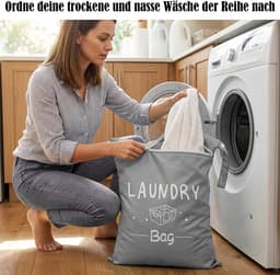 Dailygoods - 2 stuks reiswaszak groot 55 x 45 cm, waterdichte waszak met ritssluiting en handvat, wasbare waszak, groot voor reizen, fitnessstudio, camping, grijs-roze — thumbnail 3