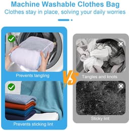 Dailygoods - 2 stuks wasnetten groot (wit) - Herbruikbare wasnetten met premium ritssluiting beschermen bh's, zijden blouses & delicatesse (50x60cm) — thumbnail 2