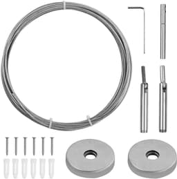 Dailygoods- Waslijn 5m - Wanddroogrek - Roestvrij Staal - Hoog Draagvermogen 20kg - Slijtvaste Staaldraad - Eenvoudig te Installeren - Drooglijn — thumbnail 1