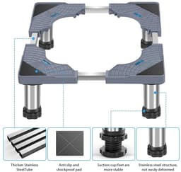 Dailygoods - Wasmachine-sokkel onderstel met 4 poten - Verstelbare sokkel voor wasmachine en droger — thumbnail 5