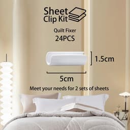 Dailygoods - Bedlakenhouders, set van 8 stuks, verstelbare bedbevestigingen, zwart, 24 stuks, dekbedovertrek, clips, wit, elastisch, voor laken, matras, strijkplank, bank — thumbnail 2