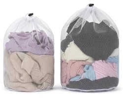 Dailygoods - 2 stuks wasnetten, waszak met koordstopper, herbruikbaar wasnet voor wasmachine, beschermt kleding, voor wasmachine, ondergoed, babykleding, sokken (30 x 40 cm, 40 x 50 cm)