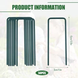 Dailygoods - 50 Stuks U-vormige Grondankers voor Tuin en Camping 150x30x3mm — thumbnail 4