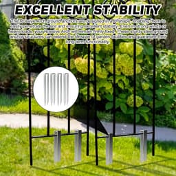 Dailygoods- Grondankers U-vormig 4 stuks - Roestvrij Staal - Robuuste Bevestiging - Voor Rozenbogen - Tuin en Outdoor Structuren - Corrosiebestendig - Tuinankers — thumbnail 2