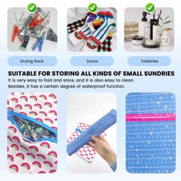 Dailygoods- Wasknijperzakken 30 cm x 33 cm - 2 Stuks - Duurzaam Canvas - Opbergzakken - Draagbaar - Decoratief Patroon - Opbergzak — thumbnail 5