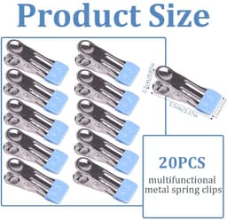 Dailygoods- Handdoekclips 20 Stuks - Roestvrij Staal - Antislip Tanden - Corrosiebestendig - Sterke Grip - Multifunctioneel - Wasknijpers — thumbnail 3