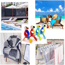 Dailygoods- Strandhanddoek Clips - 4x Papegaaienstijl - Grote Haringen - Voor Ligbedden/Ligstoelen - Max. 6,3 cm Opening - Stevig Kunststof - Handdoekclips — thumbnail 2