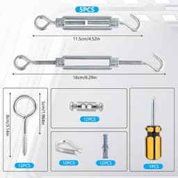 53 Stuks Waslijndraad Met Stalen Kern - Wasdraad - Waslijn - Inclusief Diverse Accessoires - PVC-Gecoate Kabelset - 100 Voet - Voor Waslijnen, T-Palen, Wijnranken en Het Ophangen Van Lichtsnoeren - Blauw — thumbnail 5