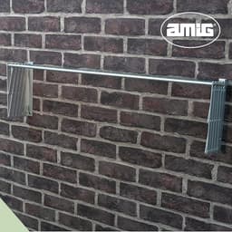 - NIZA Uitschuifbare wandwaslijn - Gemaakt van hoogwaardig aluminium - Roestvrije afwerking - Afmetingen: 140x14x3 cm - Opvouwbaar wasrek voor buiten — thumbnail 3